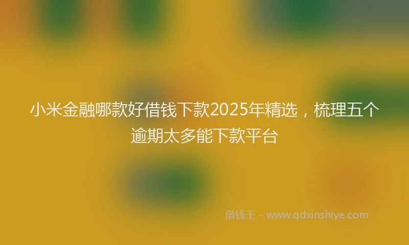 小米金融哪款好借钱下款2025年精选，梳理五个逾期太多能下款平台