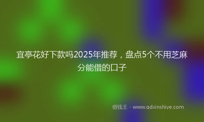 宜亭花好下款吗2025年推荐，盘点5个不用芝麻分能借的口子