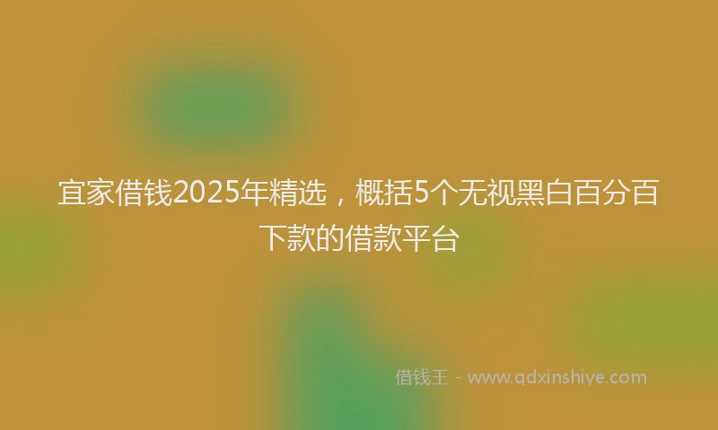 宜家借钱2025年精选，概括5个无视黑白百分百下款的借款平台
