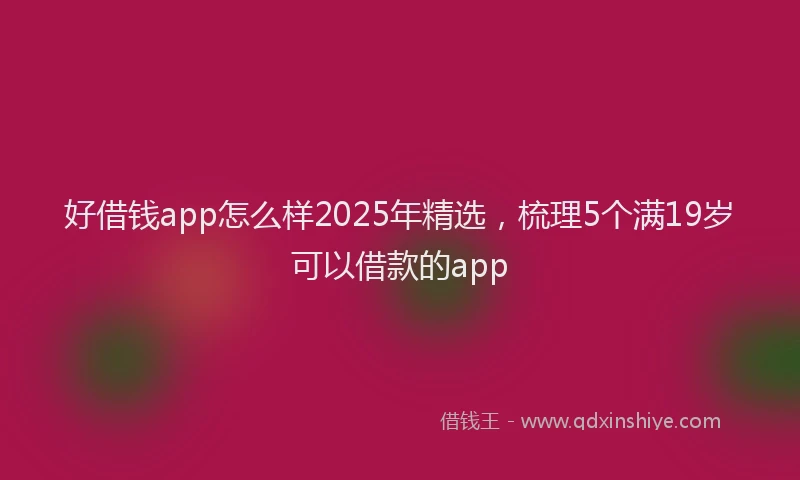 好借钱app怎么样2025年精选，梳理5个满19岁可以借款的app