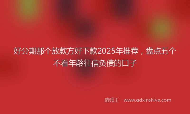好分期那个放款方好下款2025年推荐，盘点五个不看年龄征信负债的口子