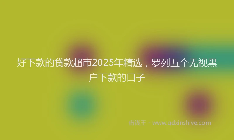 好下款的贷款超市2025年精选，罗列五个无视黑户下款的口子