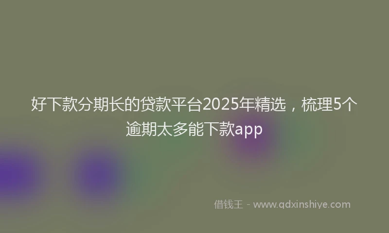 好下款分期长的贷款平台2025年精选，梳理5个逾期太多能下款app