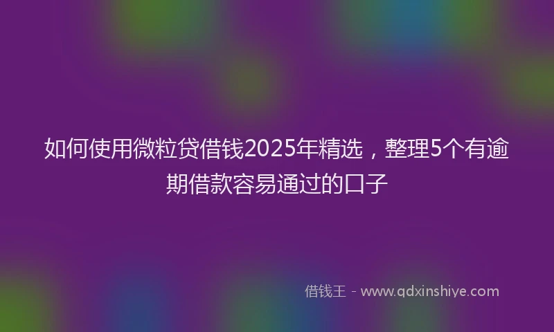如何使用微粒贷借钱2025年精选，整理5个有逾期借款容易通过的口子