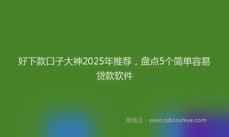 好下款口子大神2025年推荐，盘点5个简单容易贷款软件