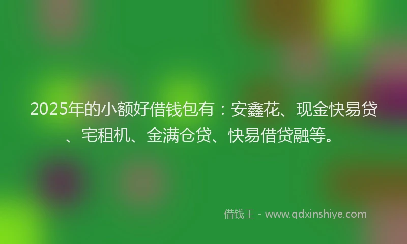 2025年的小额好借钱包有：安鑫花、现金快易贷、宅租机、金满仓贷、快易借贷融等。