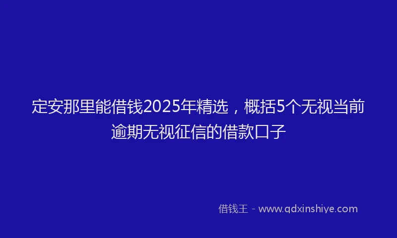 定安那里能借钱2025年精选，概括5个无视当前逾期无视征信的借款口子