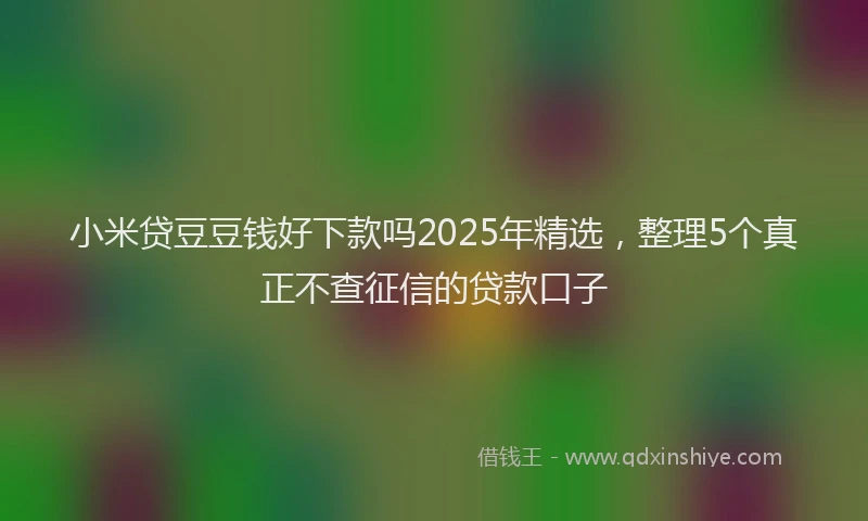 小米贷豆豆钱好下款吗2025年精选，整理5个真正不查征信的贷款口子