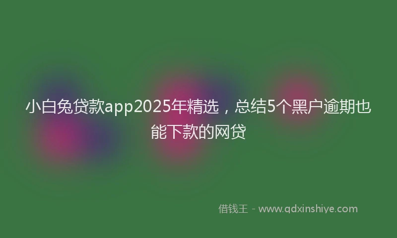 小白兔贷款app2025年精选，总结5个黑户逾期也能下款的网贷