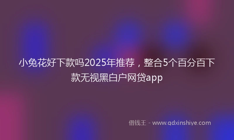 小兔花好下款吗2025年推荐，整合5个百分百下款无视黑白户网贷app