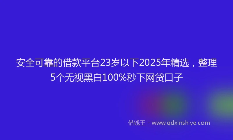 安全可靠的借款平台23岁以下2025年精选，整理5个无视黑白100%秒下网贷口子