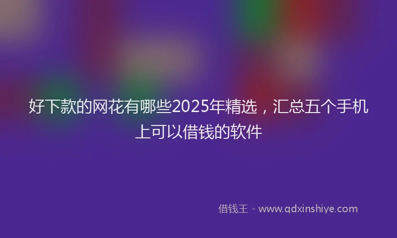 好下款的网花有哪些2025年精选，汇总五个手机上可以借钱的软件