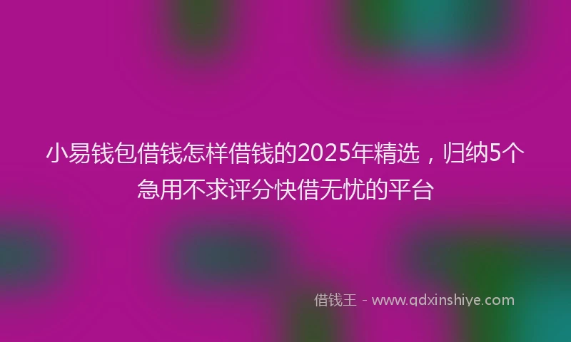 小易钱包借钱怎样借钱的2025年精选，归纳5个急用不求评分快借无忧的平台