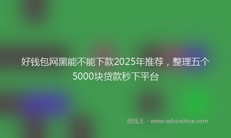 好钱包网黑能不能下款2025年推荐，整理五个5000块贷款秒下平台