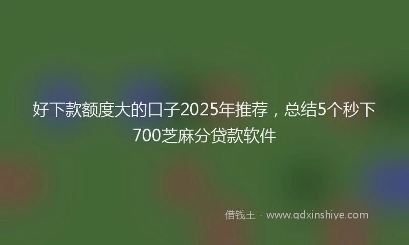 好下款额度大的口子2025年推荐，总结5个秒下700芝麻分贷款软件