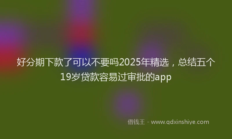 好分期下款了可以不要吗2025年精选，总结五个19岁贷款容易过审批的app