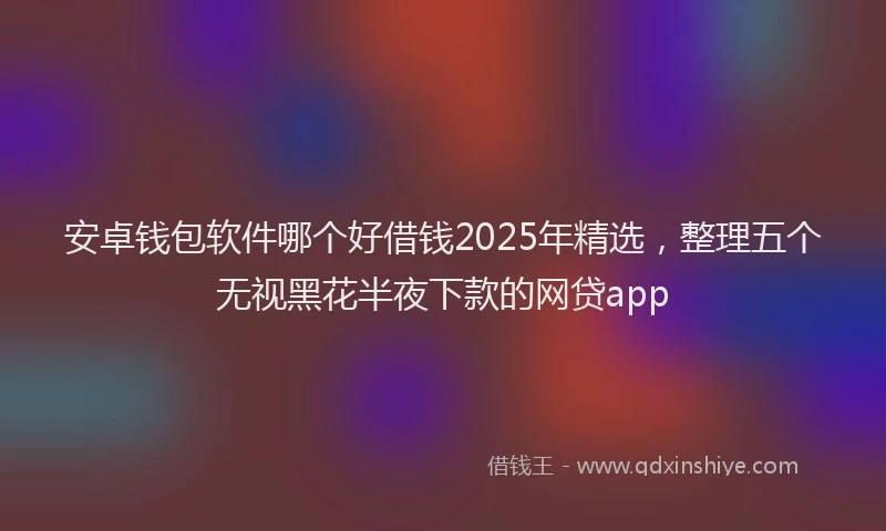 安卓钱包软件哪个好借钱2025年精选，整理五个无视黑花半夜下款的网贷app