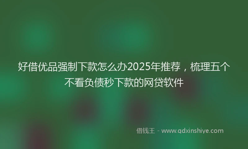 好借优品强制下款怎么办2025年推荐，梳理五个不看负债秒下款的网贷软件