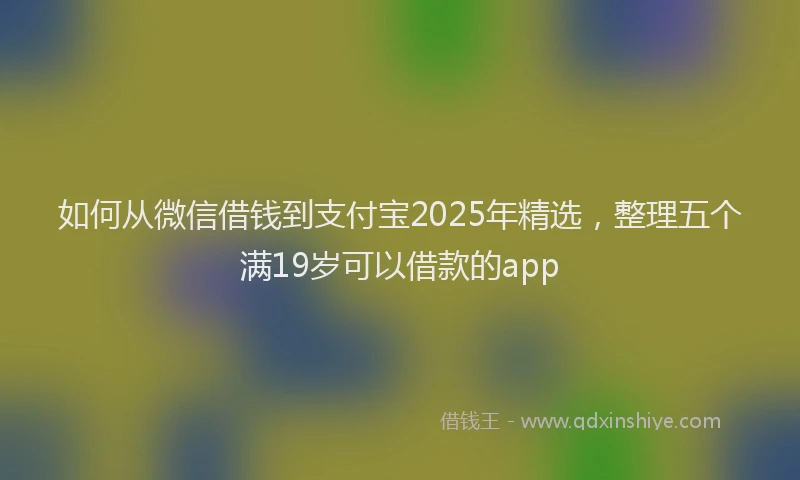 如何从微信借钱到支付宝2025年精选，整理五个满19岁可以借款的app