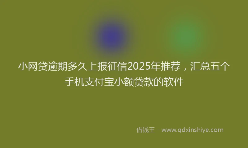 小网贷逾期多久上报征信2025年推荐，汇总五个手机支付宝小额贷款的软件