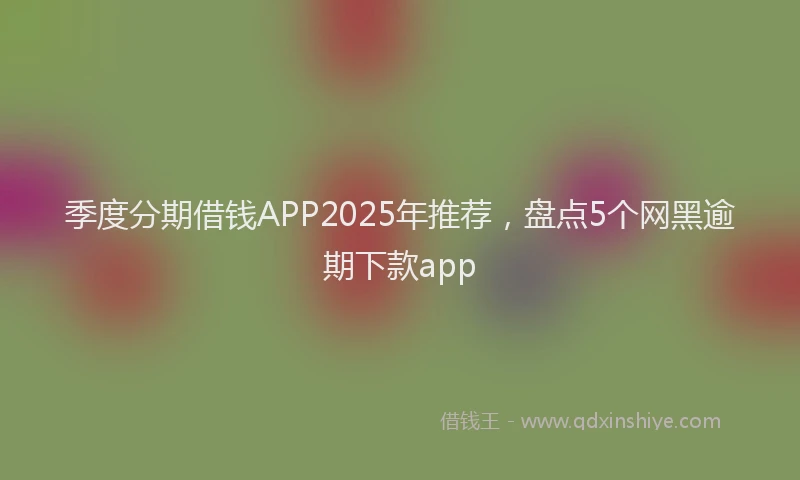 季度分期借钱APP2025年推荐，盘点5个网黑逾期下款app