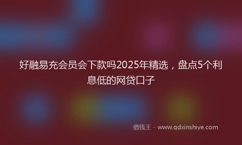 好融易充会员会下款吗2025年精选，盘点5个利息低的网贷口子