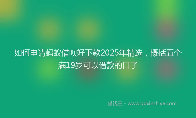 如何申请蚂蚁借呗好下款2025年精选，概括五个满19岁可以借款的口子