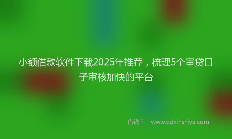 小额借款软件下载2025年推荐，梳理5个审贷口子审核加快的平台
