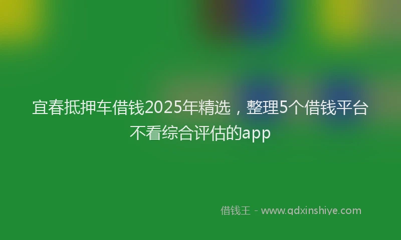 宜春抵押车借钱2025年精选，整理5个借钱平台不看综合评估的app