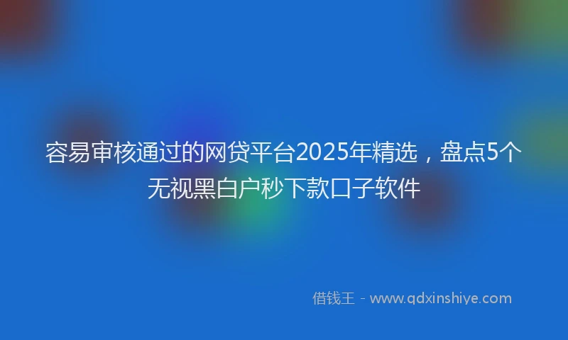 容易审核通过的网贷平台2025年精选，盘点5个无视黑白户秒下款口子软件