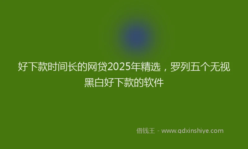 好下款时间长的网贷2025年精选，罗列五个无视黑白好下款的软件