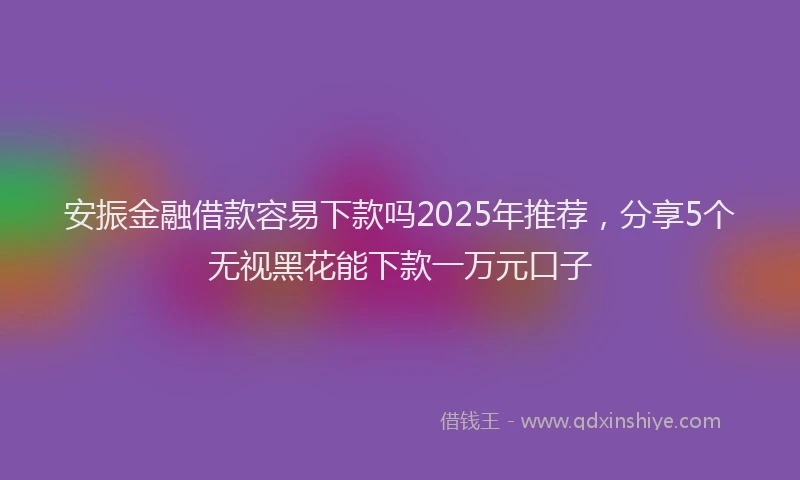 安振金融借款容易下款吗2025年推荐，分享5个无视黑花能下款一万元口子