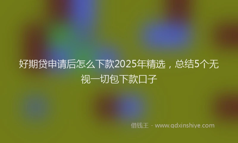 好期贷申请后怎么下款2025年精选，总结5个无视一切包下款口子
