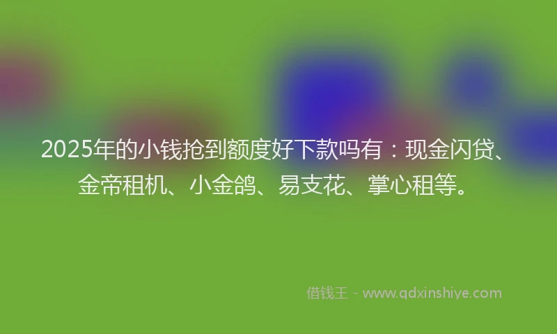 2025年的小钱抢到额度好下款吗有：现金闪贷、金帝租机、小金鸽、易支花、掌心租等。