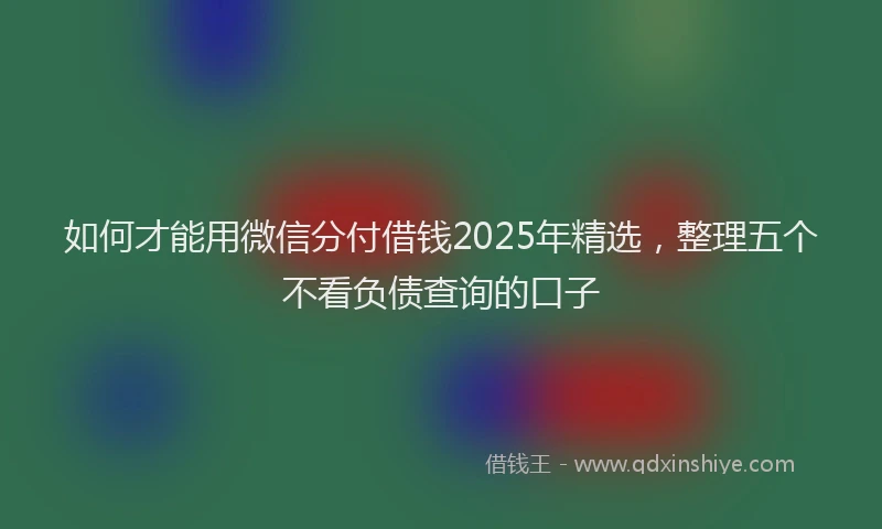 如何才能用微信分付借钱2025年精选，整理五个不看负债查询的口子