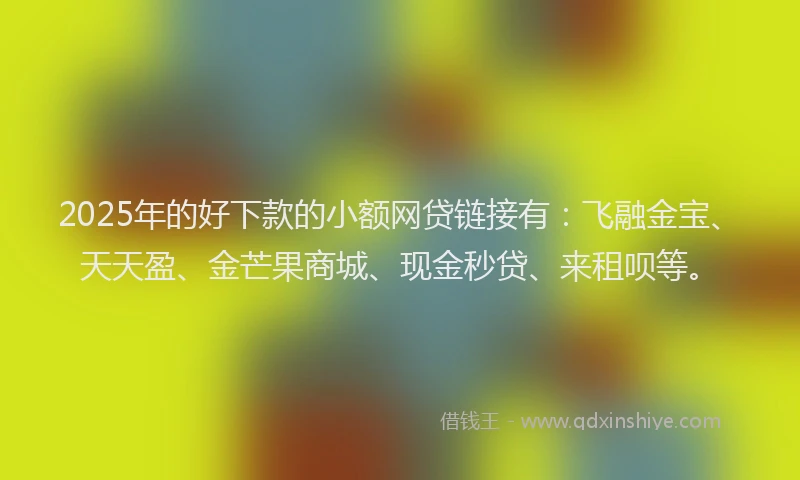 2025年的好下款的小额网贷链接有：飞融金宝、天天盈、金芒果商城、现金秒贷、来租呗等。