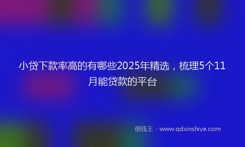 小贷下款率高的有哪些2025年精选，梳理5个11月能贷款的平台