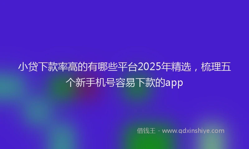 小贷下款率高的有哪些平台2025年精选，梳理五个新手机号容易下款的app