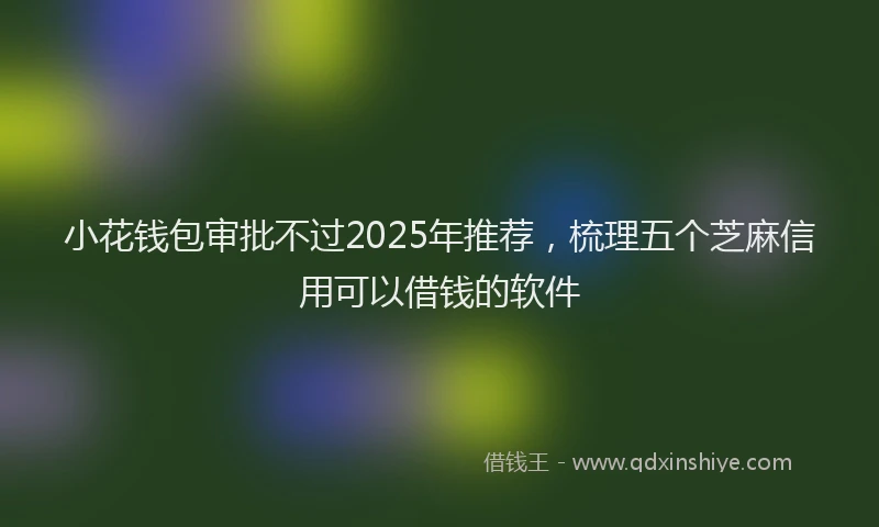 小花钱包审批不过2025年推荐，梳理五个芝麻信用可以借钱的软件