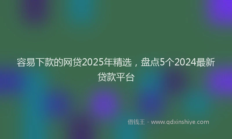 容易下款的网贷2025年精选,盘点5个2024最新贷款平台