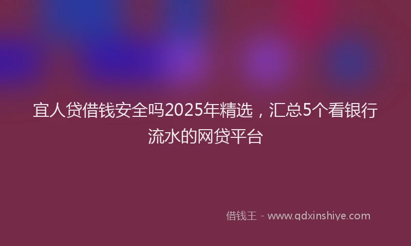 宜人贷借钱安全吗2025年精选，汇总5个看银行流水的网贷平台
