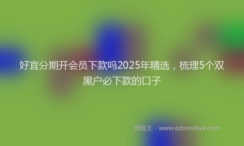 好宜分期开会员下款吗2025年精选，梳理5个双黑户必下款的口子