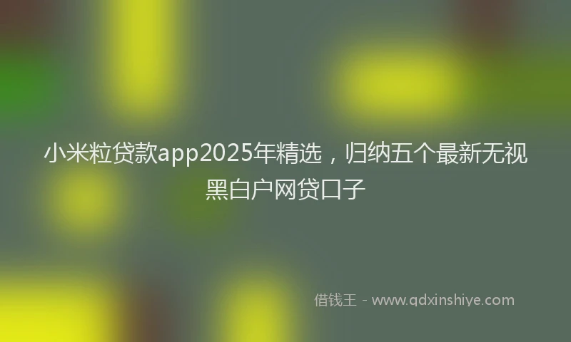小米粒贷款app2025年精选，归纳五个最新无视黑白户网贷口子