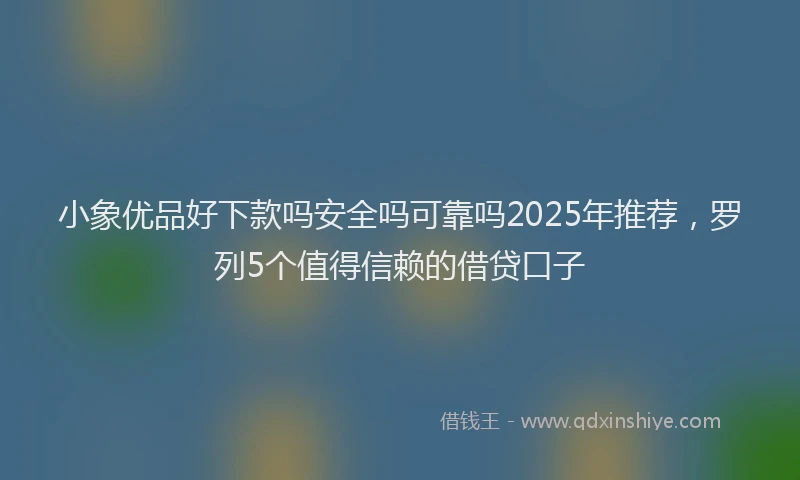 小象优品好下款吗安全吗可靠吗2025年推荐，罗列5个值得信赖的借贷口子