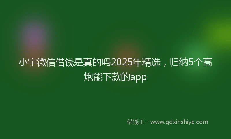小宇微信借钱是真的吗2025年精选,归纳5个高炮能下款的app