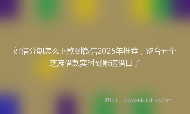 好借分期怎么下款到微信2025年推荐，整合五个芝麻借款实时到账速借口子