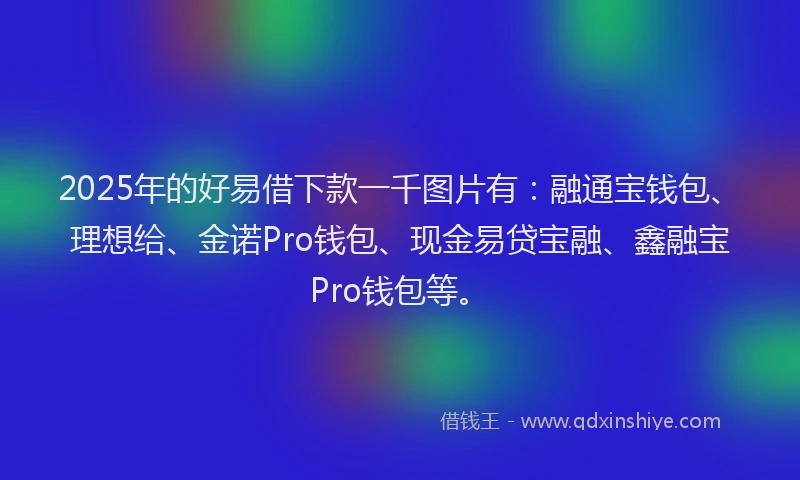 2025年的好易借下款一千图片有：融通宝钱包、理想给、金诺Pro钱包、现金易贷宝融、鑫融宝Pro钱包等。