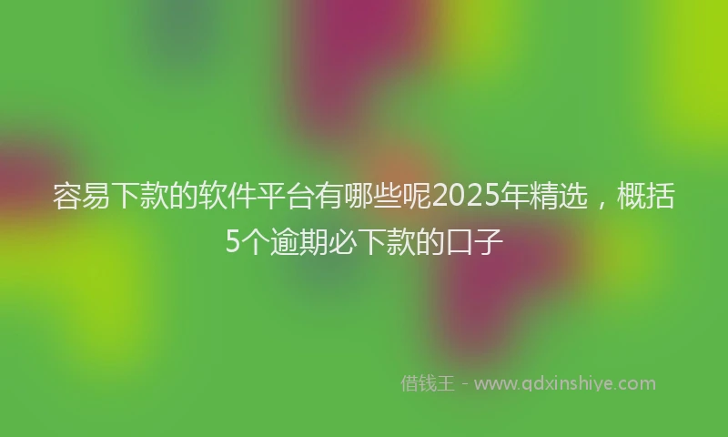 容易下款的软件平台有哪些呢2025年精选，概括5个逾期必下款的口子
