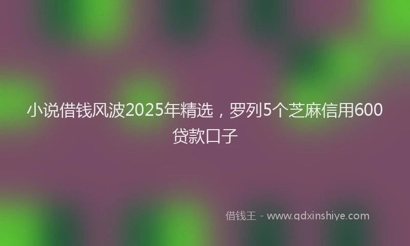 小说借钱风波2025年精选，罗列5个芝麻信用600贷款口子