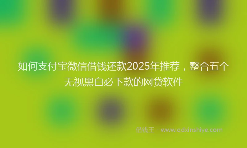 如何支付宝微信借钱还款2025年推荐，整合五个无视黑白必下款的网贷软件